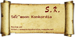 Sámson Konkordia névjegykártya